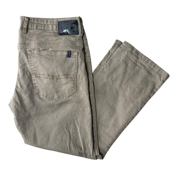 Buffalo David Bitton Sam-X Jeans Mens 36x30 Slim Straight Stretch Brown - Picture 1 of 6